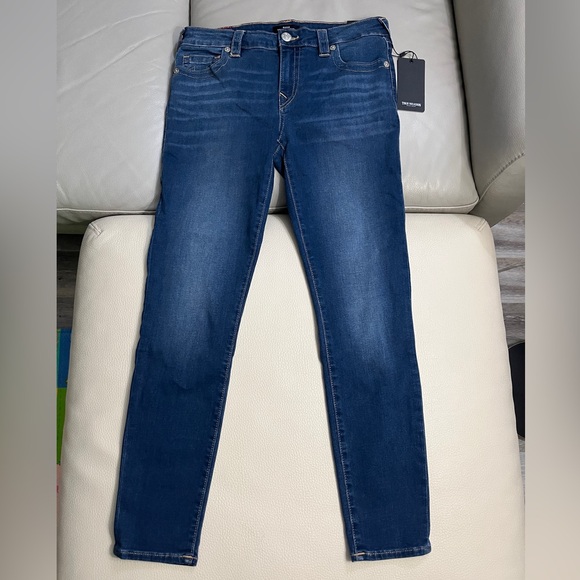 NWT - True Religion Women’s Halle Mid Rise Super Skinny Jeans - Size 30 - Picture 4 of 11